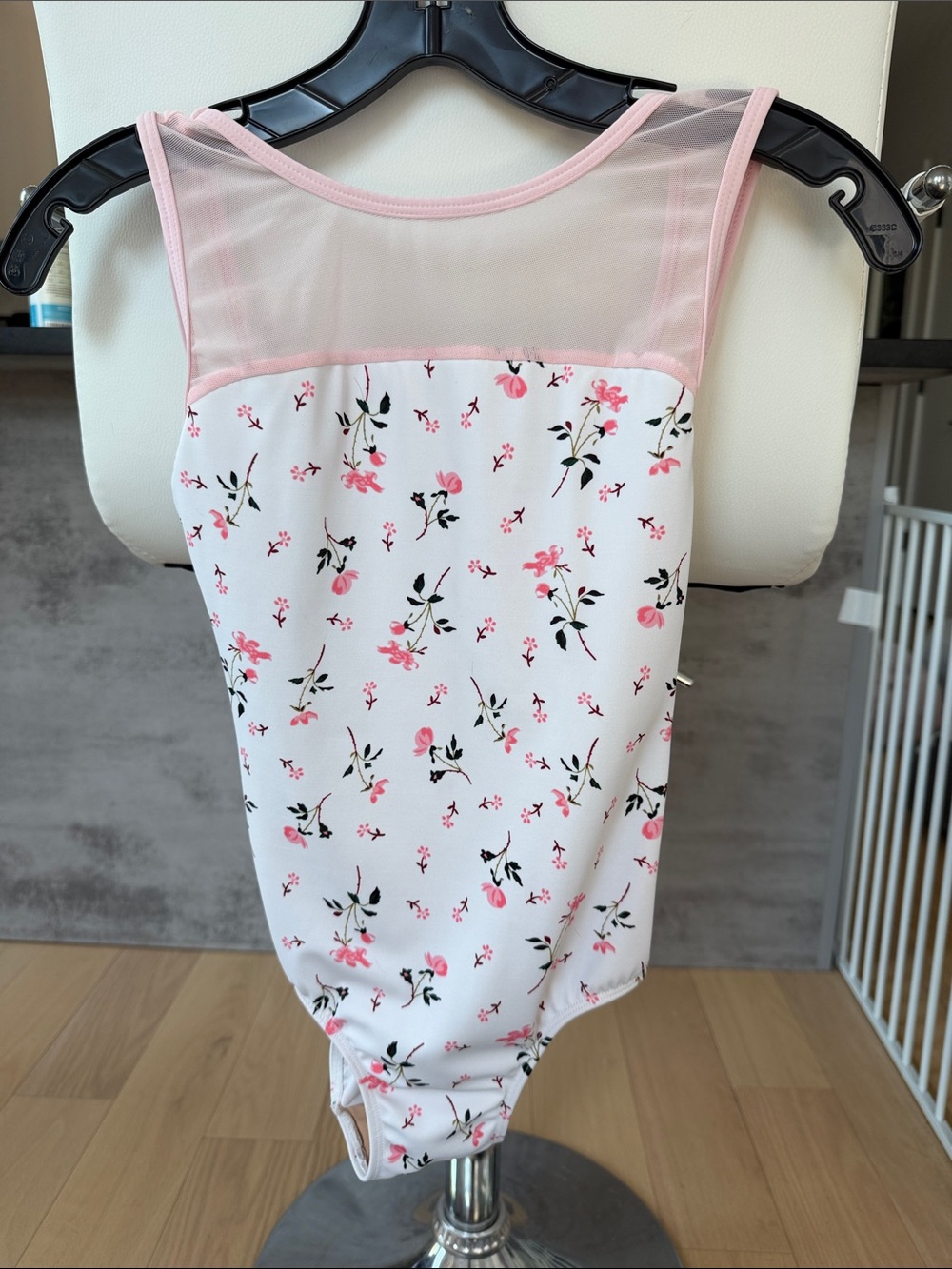 Floral Pink Mesh-Back Bodysuit